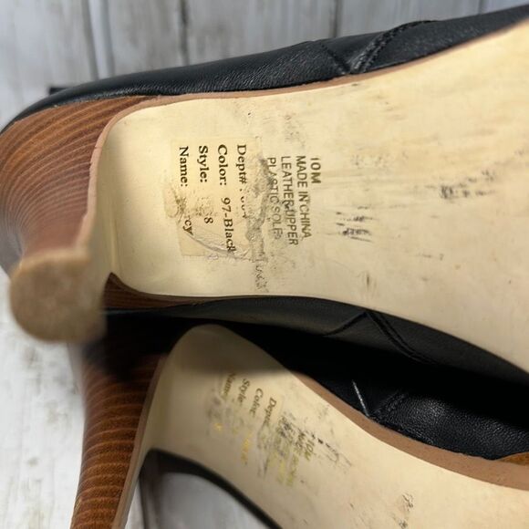 Bakers Black Ankle Booties Heeled Boots Leather Rolled Cuff size 10M - Picture 9 of 9